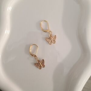 Delicate Handmade Gold Butterfly Earrings